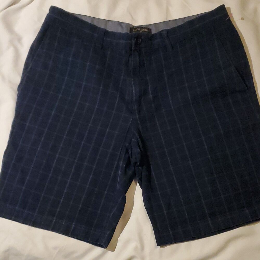 Banana Republic Men's Plaid Chino Shorts Big & Tall Pockets Sz 33